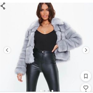Blue faux fur jacket